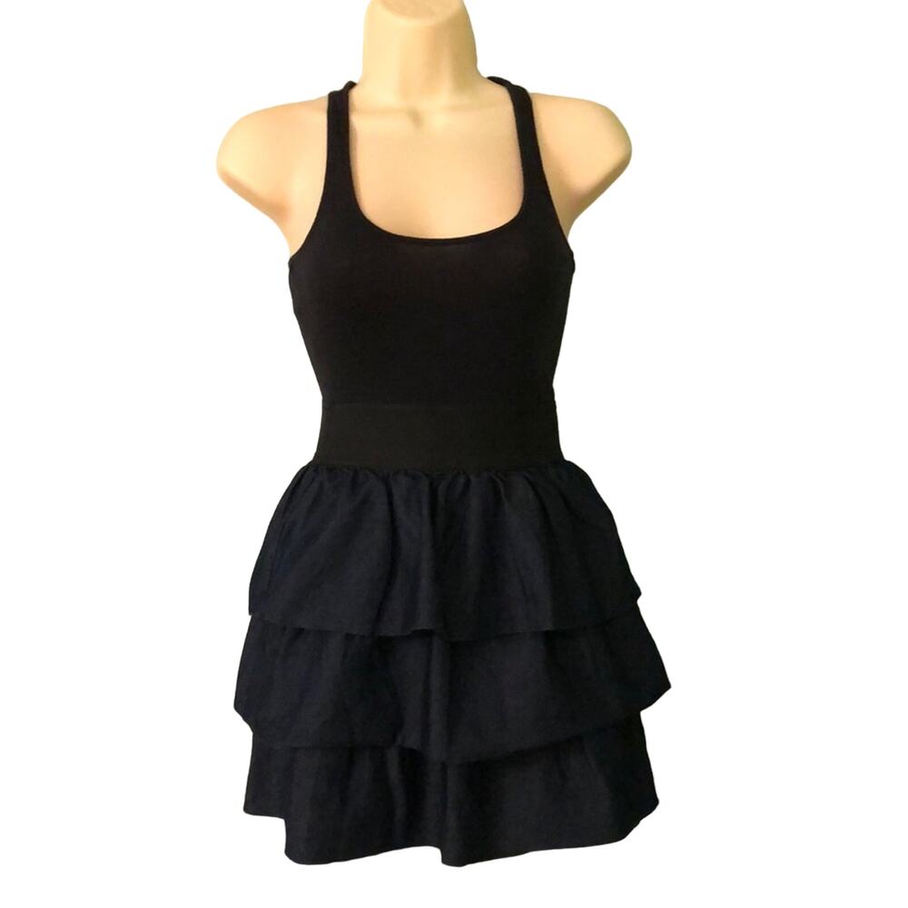 Miley Cyrus & Max Azria cute Dress tiered skirt Racer Back Mini Festival Y2K